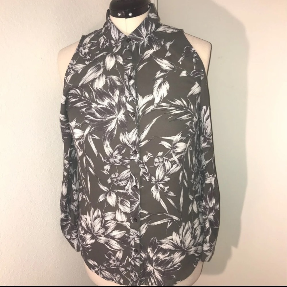 Banana Republic Cold Shoulder Classic Fit Floral Shirt